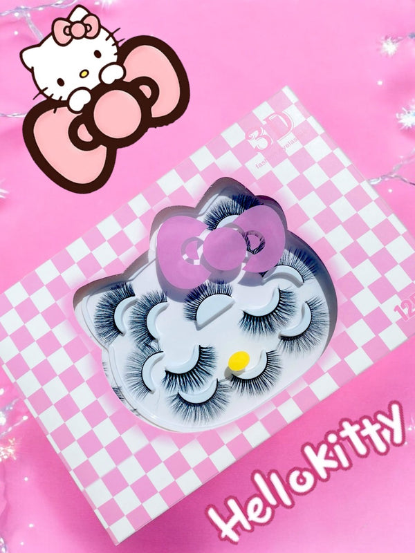 Set 13 pares pestañas kuromi/kitty (sin descuento adicional)