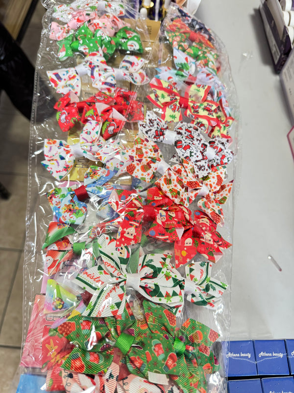 1 par de moñitos navideños