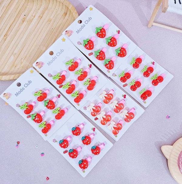 Docena de 6 mini pinzas fresas (36pz)